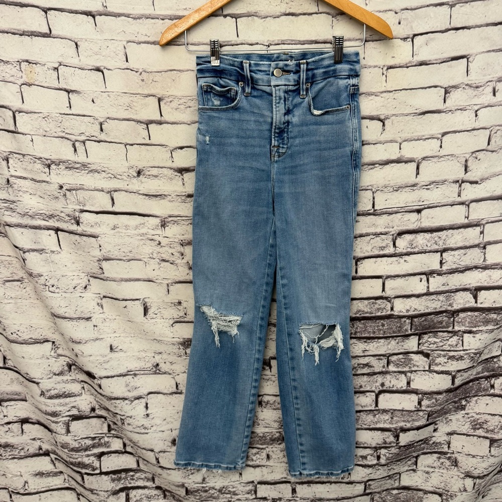 Good American Good Curve Straight Jeans SZ 26 - Picture 2 of 6
